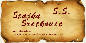 Stajka Sretković vizit kartica